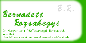 bernadett rozsahegyi business card